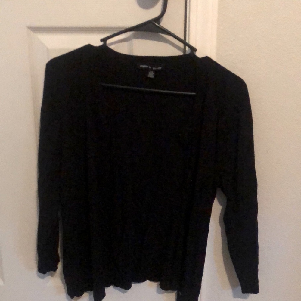 Cable and Gauge 3/4 length black cardigan